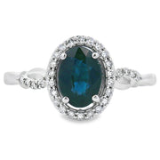 Bids.com 1.07ct Sapphire Diamond Ring 10KT White Gold Rings