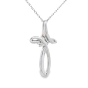 Bids.com .04ct Diamond Cross Religious Pendant 14KT White Gold Pendants