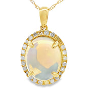 Bids.com 2.39ct Opal Diamond Fashion Pendants 10KT Yellow Gold Pendants