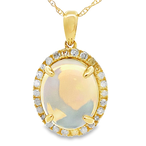 Bids.com 2.39ct Opal Diamond Fashion Pendants 10KT Yellow Gold Pendants White Smoke 18