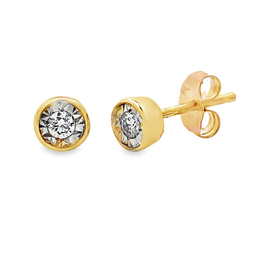 Bids.com .10ct Lab Grown Diamond Stud Earrings 10KT Yellow Gold Earrings