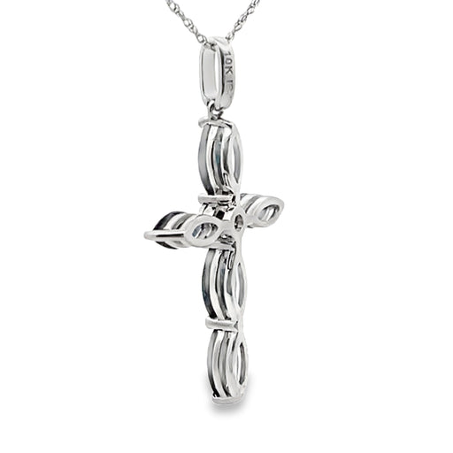 Bids.com 1.73ct Sapphire Cross Religious Pendant 10KT White Gold Pendants