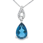 Bids.com London Blue Topaz Fashion Pendants 10KT White Gold Pendants