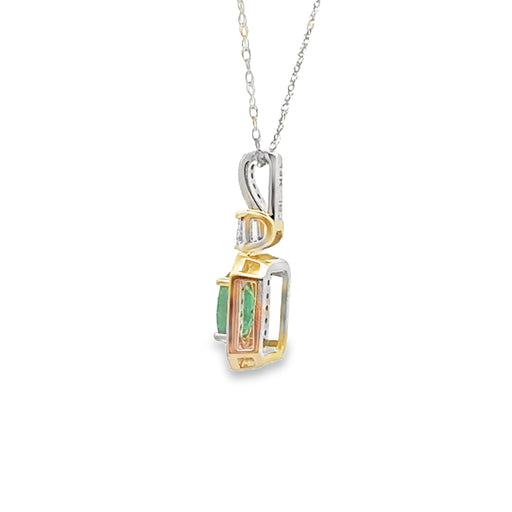 Bids.com .57ct Emerald Diamond Fashion Pendants 14KT Yellow Gold Pendants