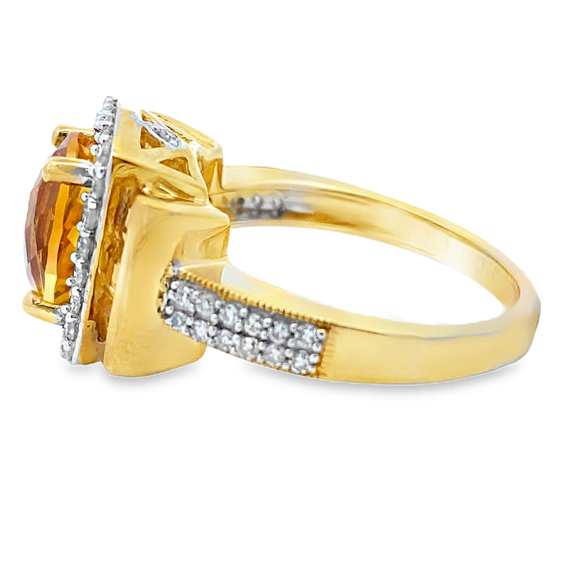 Bids.com 2.47ct Citrine Diamond Ring 10KT Yellow Gold Rings