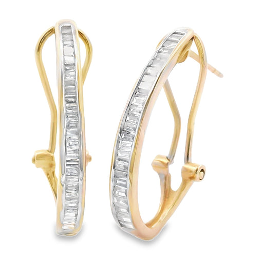 Bids.com .50ct Diamond Hoop Earrings 14KT Yellow Gold Earrings