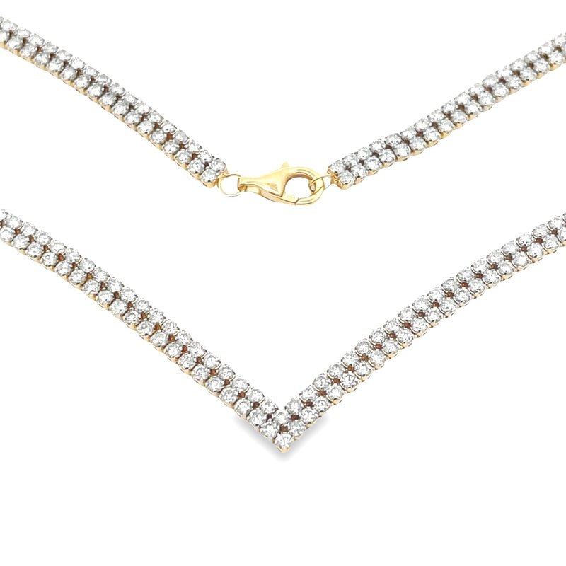 Bids.com 7.00ct Diamond Tennis Necklace 14KT Yellow Gold Pendants