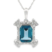 Bids.com London Blue Topaz Fashion Pendants 10KT White Gold Pendants