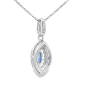 Bids.com .27ct Sapphire Diamond Fashion Pendants 10KT White Gold Pendants