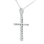 Bids.com .25ct Diamond Cross Religious Pendant 14KT White Gold Pendants