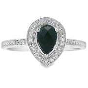 Bids.com .52ct Onyx Diamond Ring 10KT White Gold Rings