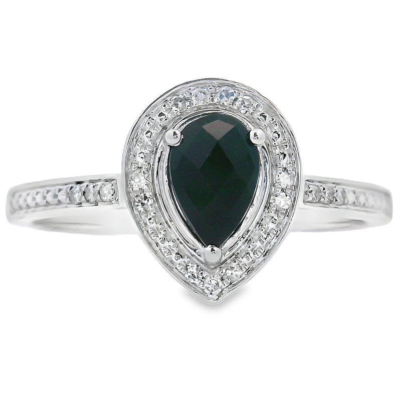 Bids.com .52ct Onyx Diamond Ring 10KT White Gold Rings