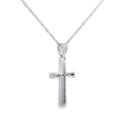 Bids.com .11ct Diamond Cross Religious Pendant 14KT White Gold Pendants