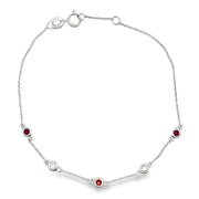 Bids.com .25ct Ruby Diamond Bracelet 14KT White Gold Bracelets