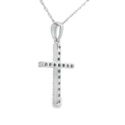 Bids.com .19ct Diamond Cross Religious Pendant 14KT White Gold Pendants