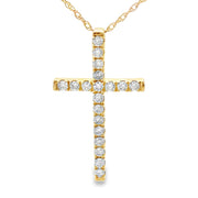 Bids.com .24ct Diamond Cross Religious Pendant 14KT Yellow Gold Pendants