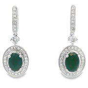 Bids.com 1.06ct Onyx Diamond Dangle Earrings 10KT White Gold Earrings
