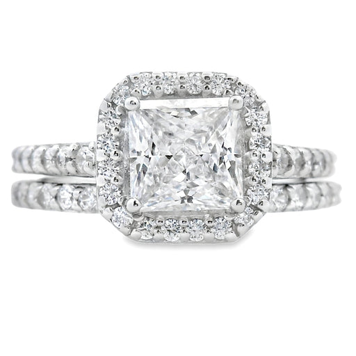 Bids.com Cubic Zirconia CZ SS Bridal Sterling Silver Rings
