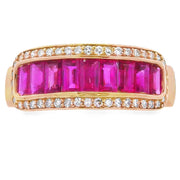 Bids.com 1.10ct Ruby Diamond Ring 10KT Yellow Gold Rings