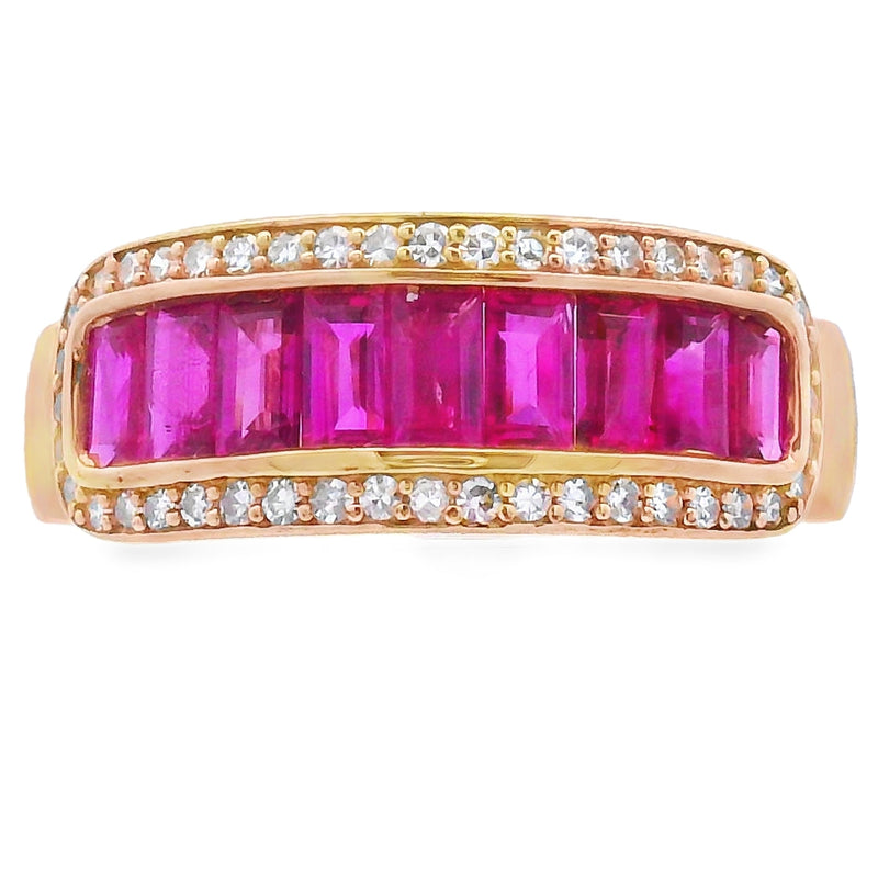 Bids.com 1.10ct Ruby Diamond Ring 10KT Yellow Gold Rings