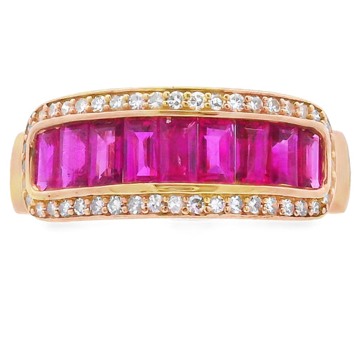 Bids.com 1.10ct Ruby Diamond Ring 10KT Yellow Gold Rings