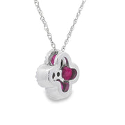 Bids.com .77ct Ruby Diamond Fashion Pendants 14KT White Gold Pendants