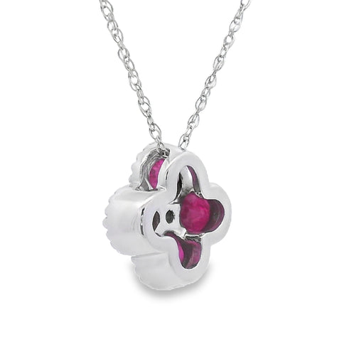 Bids.com .77ct Ruby Diamond Fashion Pendants 14KT White Gold Pendants