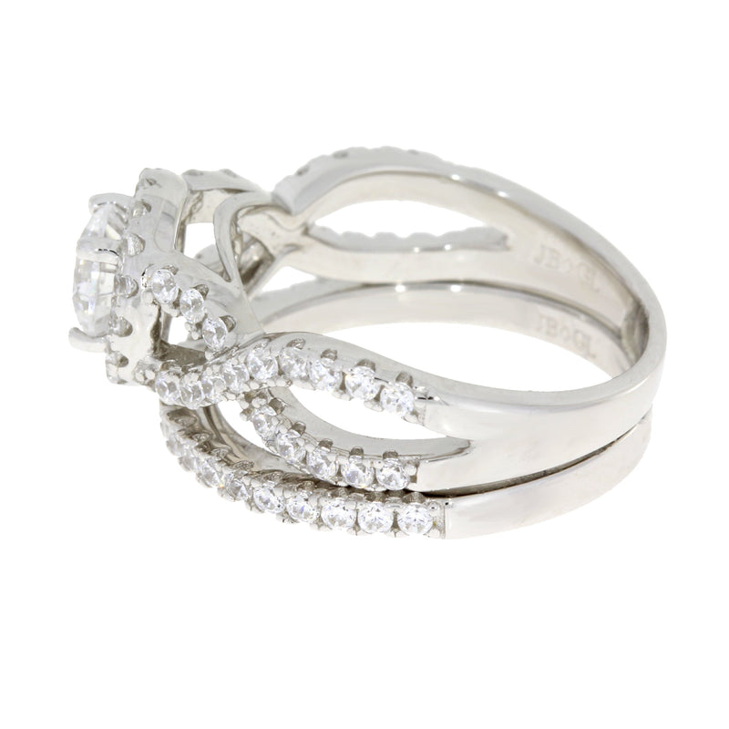 Bids.com Cubic Zirconium CZ SS Bridal Sterling Silver Rings