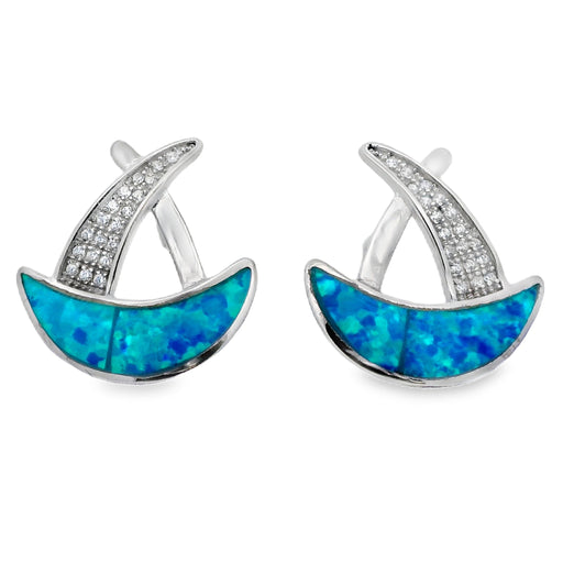 Bids.com Created Opal Dangle Earrings Sterling Silver Earrings