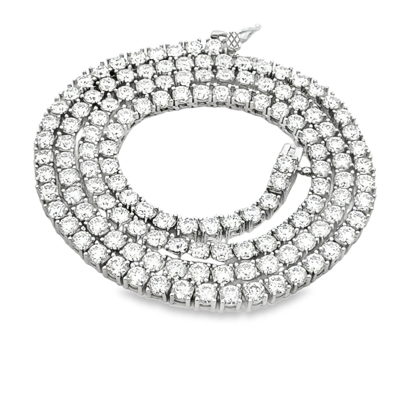 Bids.com 15.14ct Moissanite Tennis Necklace Sterling Silver Pendants