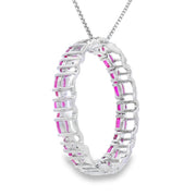 Bids.com Created Ruby Circle of Love Pendant Sterling Silver Pendants