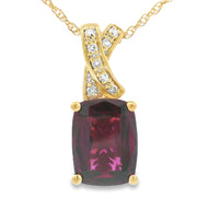 Bids.com 1.63ct Garnet Diamond Fashion Pendants 10KT Yellow Gold Pendants