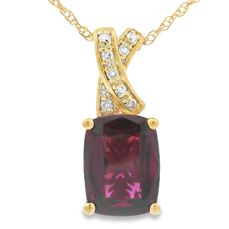 Bids.com 1.63ct Garnet Diamond Fashion Pendants 10KT Yellow Gold Pendants