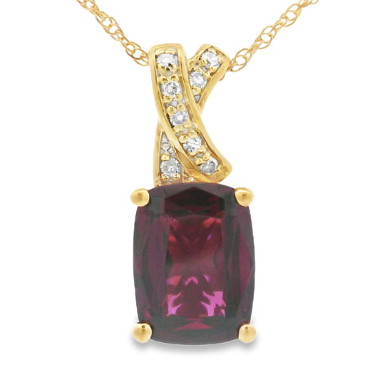 Bids.com 1.63ct Garnet Diamond Fashion Pendants 10KT Yellow Gold Pendants