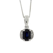 Bids.com .63ct Sapphire Diamond Fashion Pendants 14KT White Gold Pendants