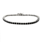Bids.com 2.27ct Black Diamond Tennis Bracelet Sterling Silver Bracelets