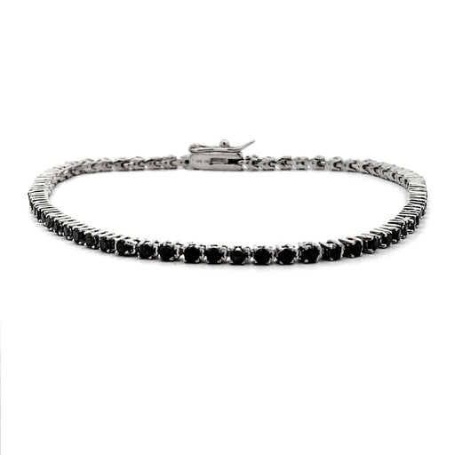 Bids.com 2.27ct Black Diamond Tennis Bracelet Sterling Silver Bracelets White Smoke 8