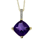 Bids.com Amethyst Diamond Fashion Pendants 10KT Yellow Gold Pendants