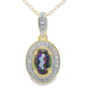 Bids.com Mystic Fire Topaz Fashion Pendants 10KT Yellow Gold Pendants