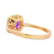 Bids.com 1.34ct Amethyst Diamond Ring 10KT Yellow Gold Rings