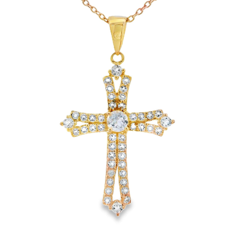Bids.com Topaz Cross Religious Pendant Sterling Silver Pendants