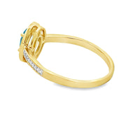 Bids.com .49ct Blue Topaz Diamond Ring 10KT Yellow Gold Rings