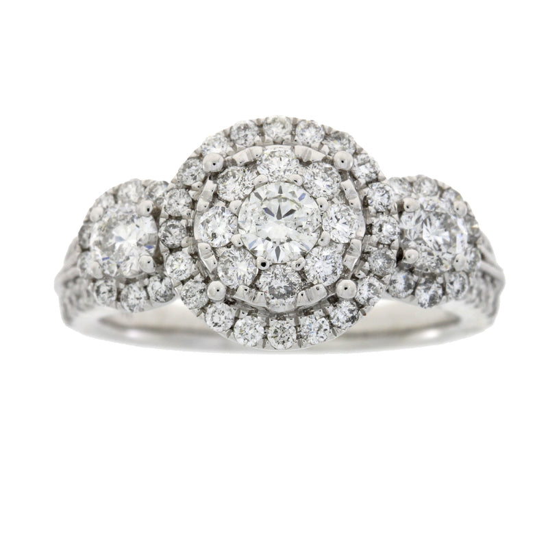 Bids.com 1.50ct Diamond 3 Stone Ring 14KT White Gold Rings