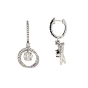 Bids.com 1.00ct Diamond Dangle Earrings 14KT White Gold Earrings