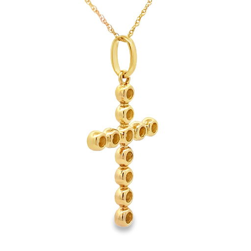 Bids.com .31ct Diamond Cross Religious Pendant 14KT Yellow Gold Pendants