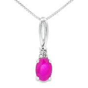 Bids.com .38ct Ruby Diamond Fashion Pendants 10KT White Gold Pendants