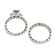 Bids.com Antique Style Engagement Ring Set 14KT White Gold Rings