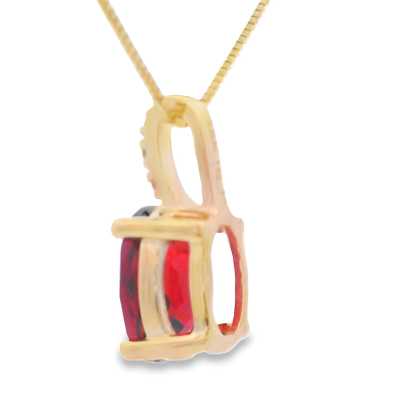 Bids.com 1.34ct Garnet Diamond Fashion Pendants 10KT Yellow Gold Pendants