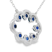 Bids.com Sapphire Diamond Fashion Pendants 14KT White Gold Pendants