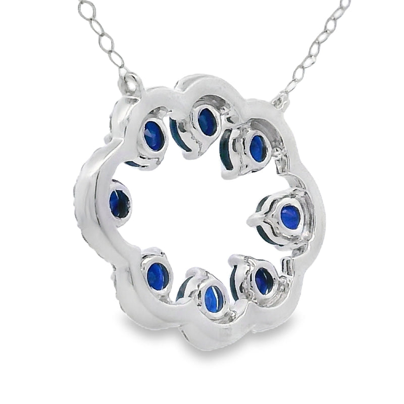 Bids.com Sapphire Diamond Fashion Pendants 14KT White Gold Pendants